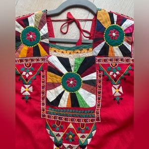 VINTAGE embroidered short ethnic dress Small/Medium
